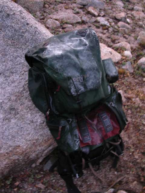 Frozen rain, hail, snow, grappule and rain resulted in a frozen-saturated pack.